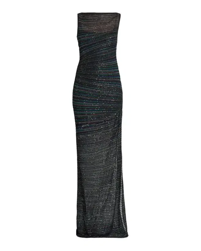 Missoni Metallic Striped Knit Gown