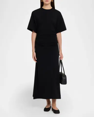 Akyn Studio Fitted Ruched Midi Dress | Thumbnail 2 Akyn Studio Fitted Ruched Midi Dress | Thumbnail 2