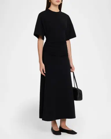 Akyn Studio Fitted Ruched Midi Dress | Thumbnail 4 Akyn Studio Fitted Ruched Midi Dress | Thumbnail 4
