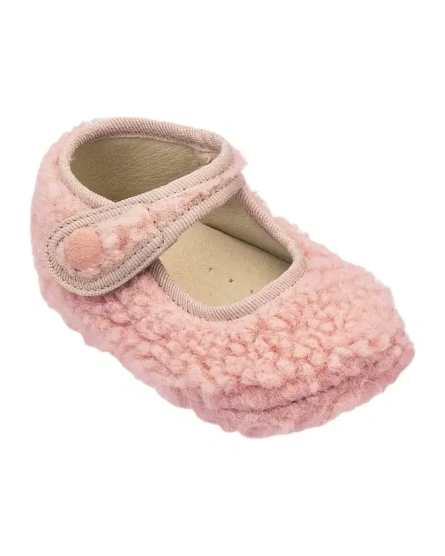 Elephantito Baby Girl 's Faux-Shearling Mary Janes