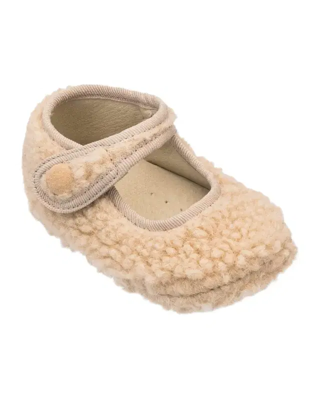 Elephantito Baby Girl 's Faux-Shearling Mary Janes