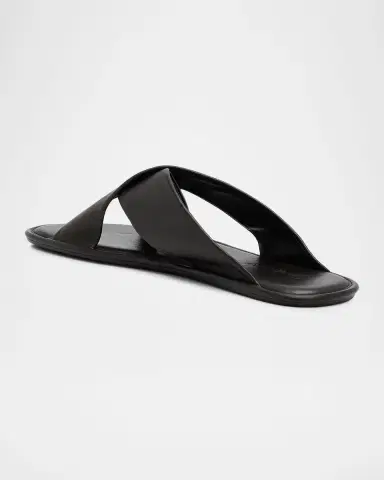 Saint Laurent Carlyle Leather Slide Sandals | Thumbnail 2