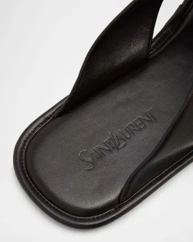 Saint Laurent Carlyle Leather Slide Sandals | Thumbnail 3