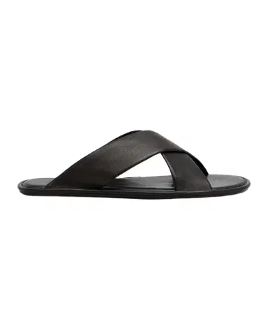 Saint Laurent Carlyle Leather Slide Sandals | Thumbnail 1