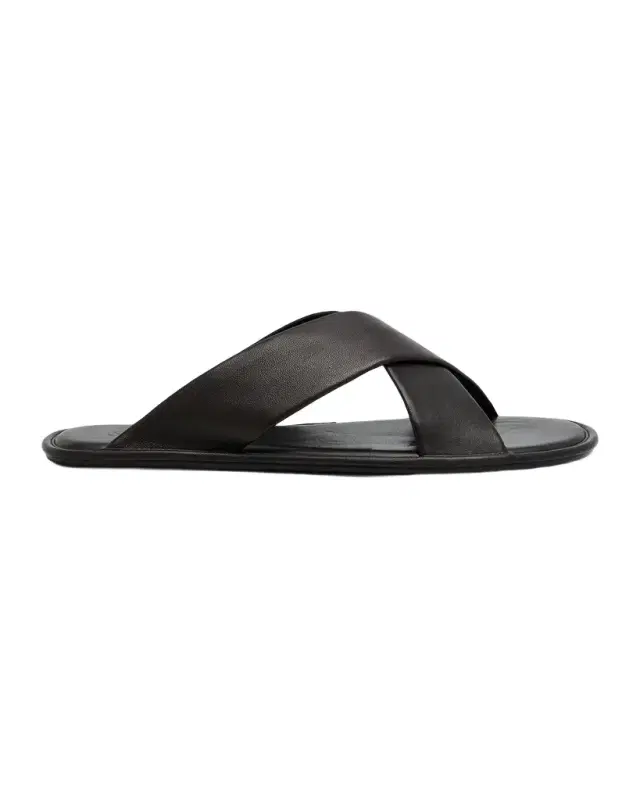 Saint Laurent Carlyle Leather Slide Sandals