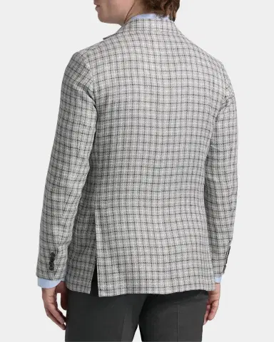 Sartorio Men's Plaid Linen-Blend Sport Coat | Thumbnail 3 Sartorio Men's Plaid Linen-Blend Sport Coat | Thumbnail 3