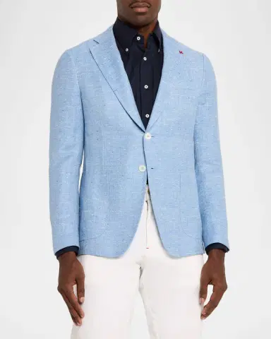Isaia Men's Summer Donegal Single-Breasted Sport Coat | Thumbnail 4