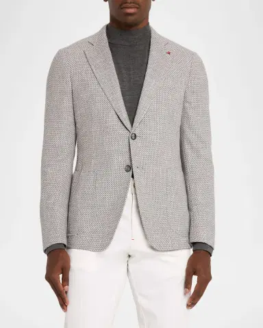 Isaia Men's Solid Textured Single-Breasted Sport Coat | Thumbnail 4