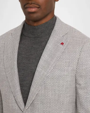 Isaia Men's Solid Textured Single-Breasted Sport Coat | Thumbnail 5