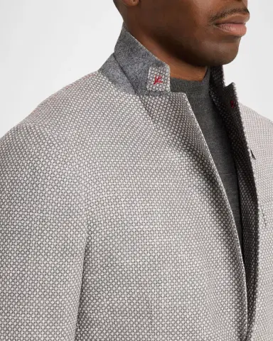 Isaia Men's Solid Textured Single-Breasted Sport Coat | Thumbnail 7