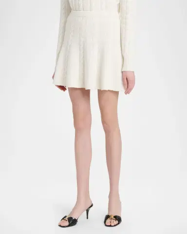 Ferragamo Wool-Cashmere Cable Knit Mini Skirt | Thumbnail 4 Ferragamo Wool-Cashmere Cable Knit Mini Skirt | Thumbnail 4