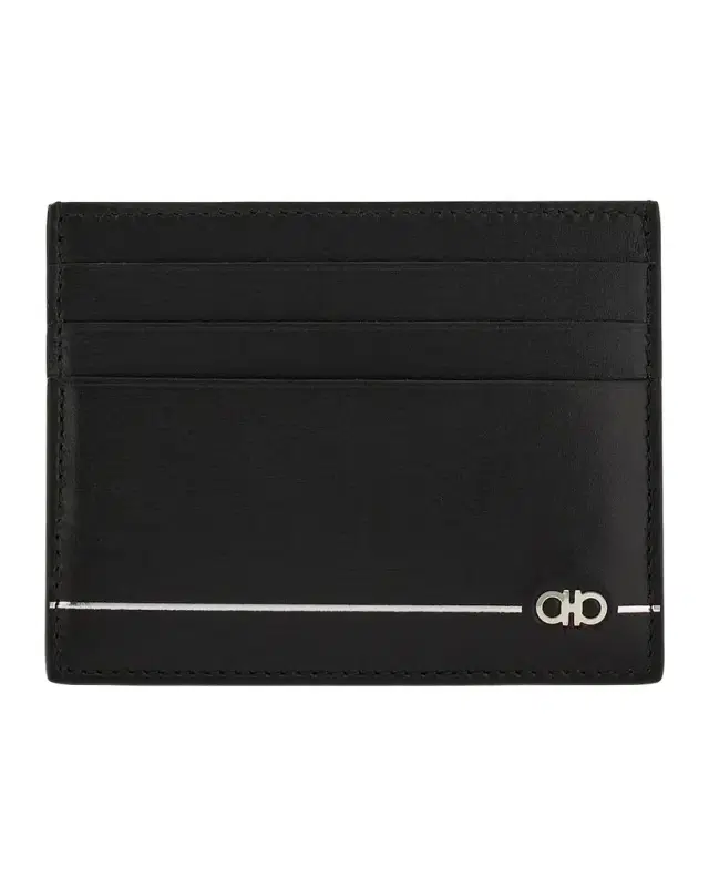 Ferragamo Men 's Gancini Leather Card Holder