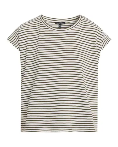 Eileen Fisher Crewneck Striped Organic Cotton Knit Top | Thumbnail 1 Eileen Fisher Crewneck Striped Organic Cotton Knit Top | Thumbnail 1