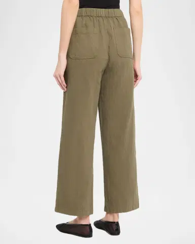Eileen Fisher Organic Cotton-Linen Straight Pants | Thumbnail 3 Eileen Fisher Organic Cotton-Linen Straight Pants | Thumbnail 3