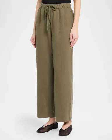 Eileen Fisher Organic Cotton-Linen Straight Pants | Thumbnail 4 Eileen Fisher Organic Cotton-Linen Straight Pants | Thumbnail 4