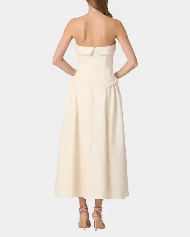 Shoshanna Remington Jacquard Strapless Cocktail Midi Dress | Thumbnail 3 Shoshanna Remington Jacquard Strapless Cocktail Midi Dress | Thumbnail 3