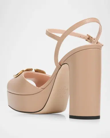 Valentino Garavani 115mm VLogo Signature Leather Platform Sandals | Thumbnail 4