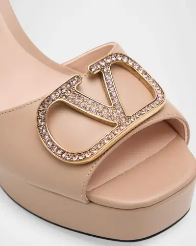 Valentino Garavani 115mm VLogo Signature Leather Platform Sandals | Thumbnail 5