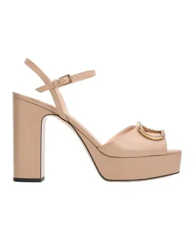 Valentino Garavani 115mm VLogo Signature Leather Platform Sandals | Thumbnail 1