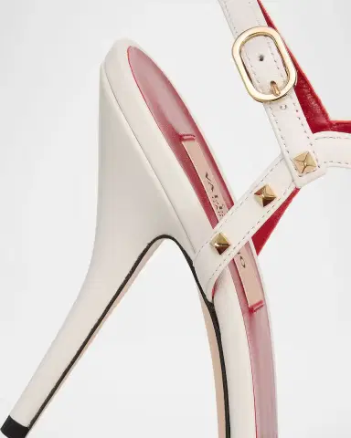 Valentino Garavani 100mm Rockstud Leather Ankle-Strap Sandals | Thumbnail 5