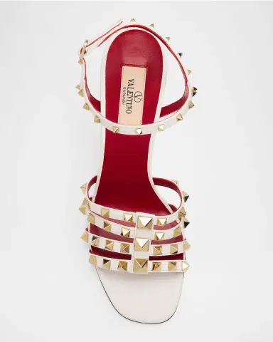 Valentino Garavani 100mm Rockstud Leather Ankle-Strap Sandals | Thumbnail 6