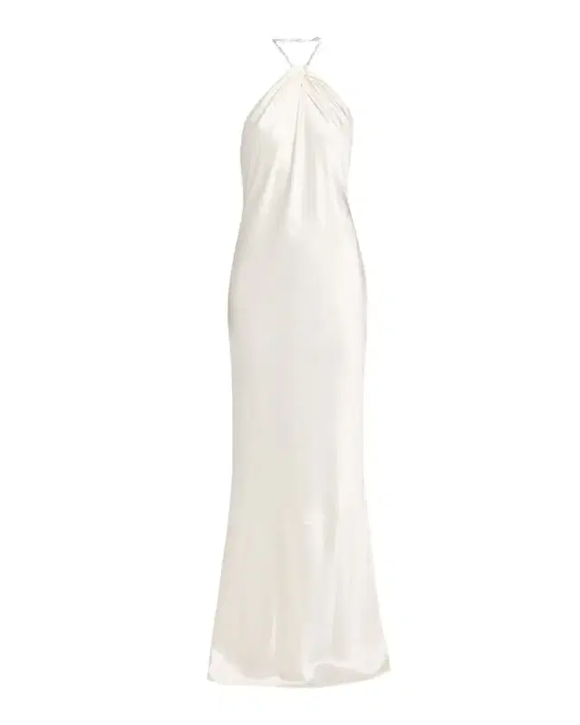 Retrofete Anat Satin Beaded Halter Dress