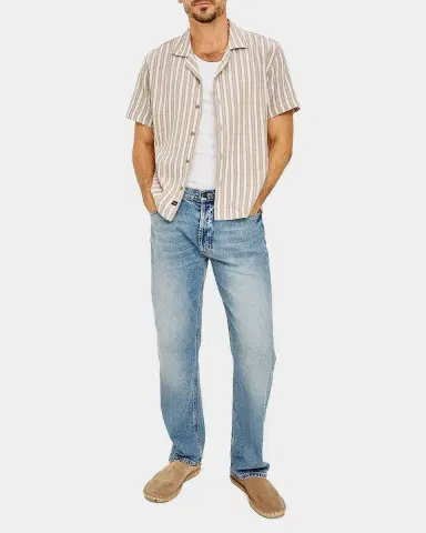 Rails Men 's Fielder Multi-Stripe Cotton Camp Shirt | Thumbnail 2 Rails Men 's Fielder Multi-Stripe Cotton Camp Shirt | Thumbnail 2
