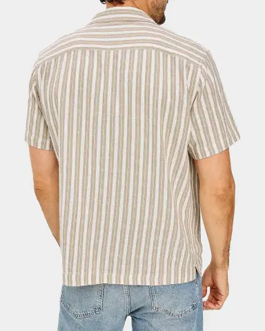 Rails Men 's Fielder Multi-Stripe Cotton Camp Shirt | Thumbnail 3 Rails Men 's Fielder Multi-Stripe Cotton Camp Shirt | Thumbnail 3
