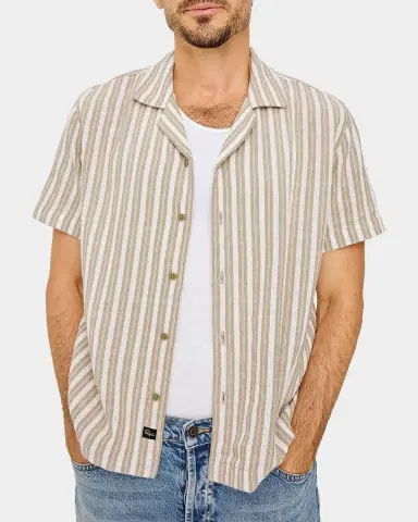 Rails Men 's Fielder Multi-Stripe Cotton Camp Shirt | Thumbnail 4 Rails Men 's Fielder Multi-Stripe Cotton Camp Shirt | Thumbnail 4