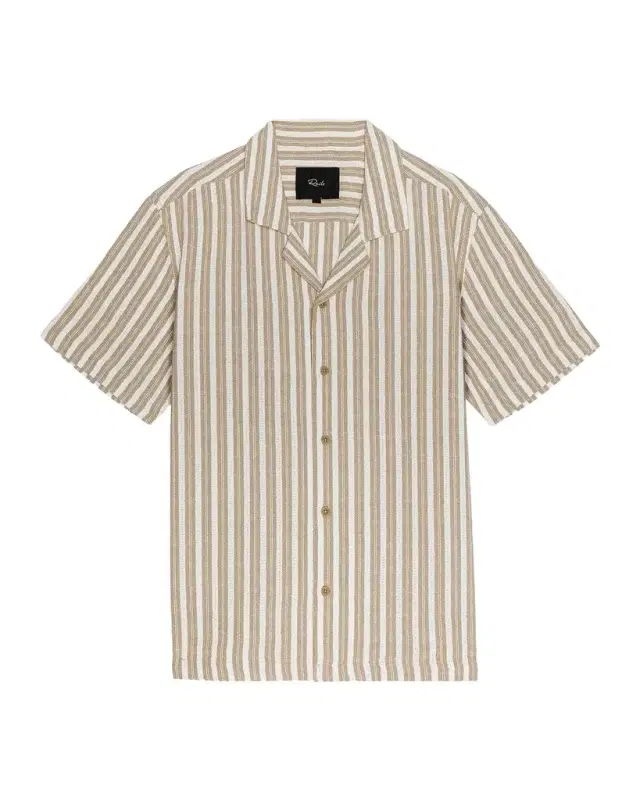Rails Men 's Fielder Multi-Stripe Cotton Camp Shirt