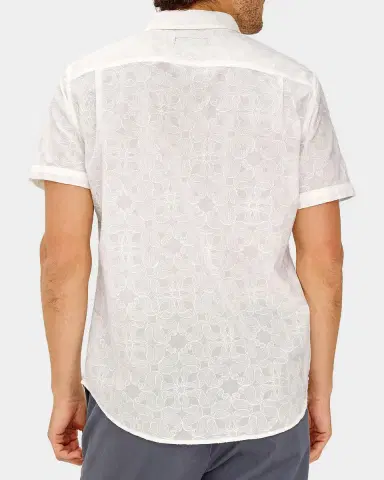 RAILS Men's Hale Cotton Floral-Embroidered Short-Sleeve Shirt | Thumbnail 3