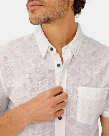 RAILS Men's Hale Cotton Floral-Embroidered Short-Sleeve Shirt | Thumbnail 5