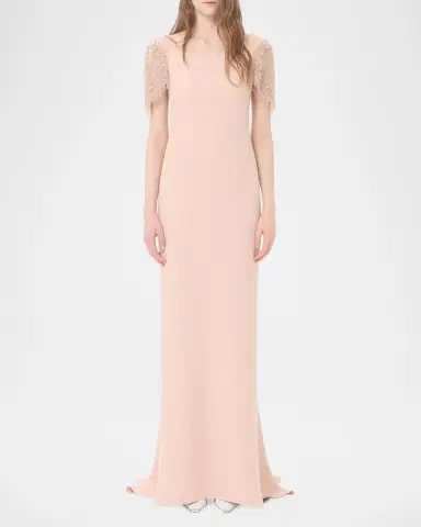Valentino Garavani Cady Embellished Floor-Length Gown | Thumbnail 4 Valentino Garavani Cady Embellished Floor-Length Gown | Thumbnail 4