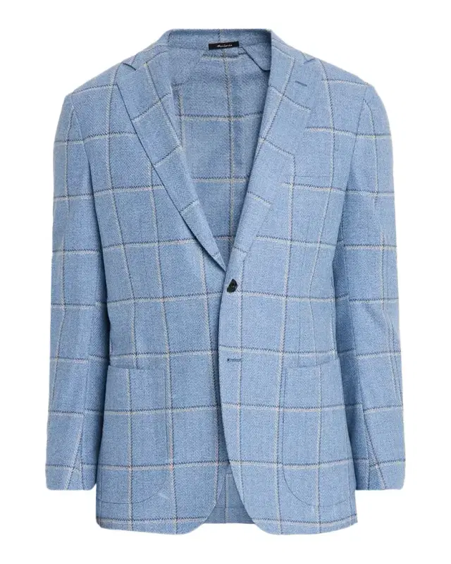 Sartorio Men 's Wool and Cashmere Plaid Single-Breasted Sport Coat