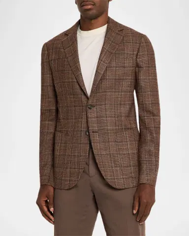 Sartorio Men's Wool and Silk Glen Plaid Single-Breasted Sport Coat | Thumbnail 4