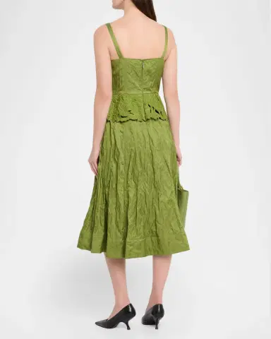 Jason Wu Collection Sleeveless Floral Embroidered Peplum Midi Dress | Thumbnail 3