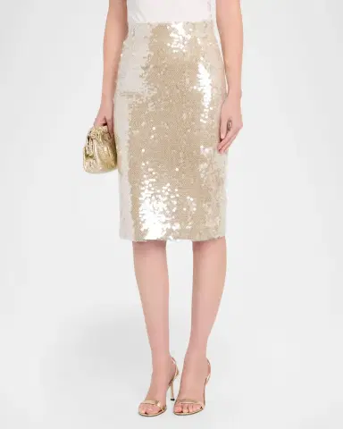 LaQuan Smith Sequined Pencil Skirt | Thumbnail 4