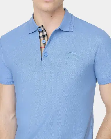 Burberry Men's Eddie Check-Trim Cotton Polo Shirt | Thumbnail 2 Burberry Men's Eddie Check-Trim Cotton Polo Shirt | Thumbnail 2