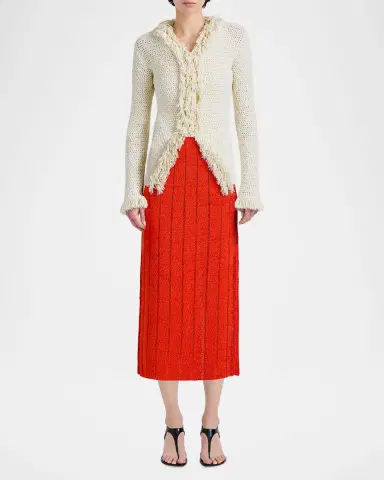 Proenza Schouler Nilo Textured Top w/ Frayed Trim | Thumbnail 2