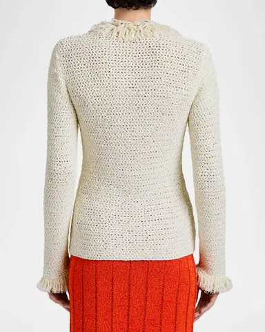 Proenza Schouler Nilo Textured Top w/ Frayed Trim | Thumbnail 3