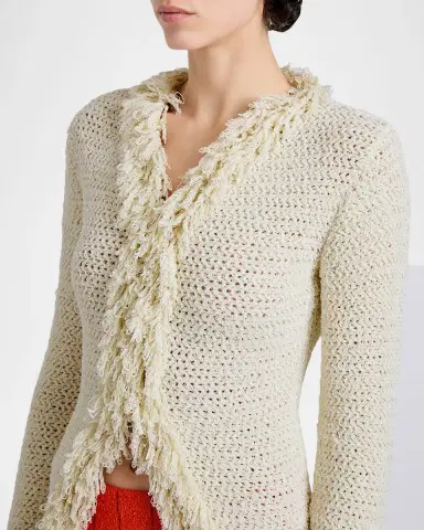 Proenza Schouler Nilo Textured Top w/ Frayed Trim | Thumbnail 5