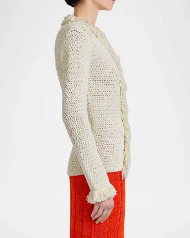Proenza Schouler Nilo Textured Top w/ Frayed Trim | Thumbnail 6