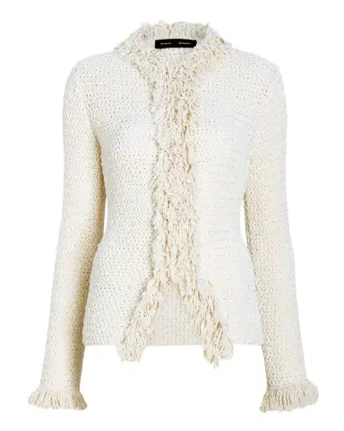 Proenza Schouler Nilo Textured Top w/ Frayed Trim | Thumbnail 1