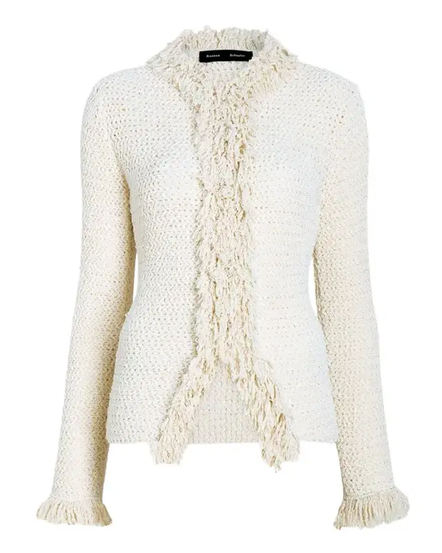 Proenza Schouler Nilo Textured Top w/ Frayed Trim