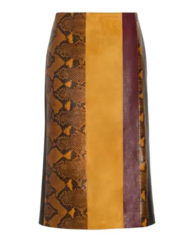 Proenza Schouler Sirine Colorblock Pyhton-Print Leather Skirt | Thumbnail 1