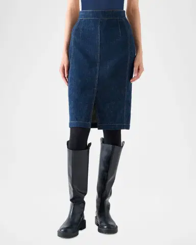 Akris punto Pencil Winter Denim Midi Skirt | Thumbnail 2 Akris punto Pencil Winter Denim Midi Skirt | Thumbnail 2