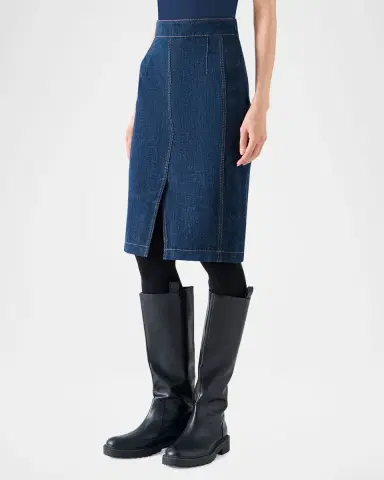 Akris punto Pencil Winter Denim Midi Skirt | Thumbnail 4 Akris punto Pencil Winter Denim Midi Skirt | Thumbnail 4