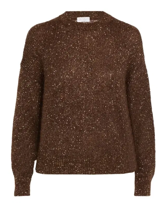 Diamante Wool Crewneck Sweater