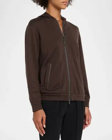 Brunello Cucinelli Monili-Trim Cardigan Sweatshirt | Thumbnail 4