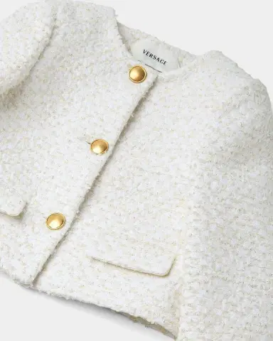 Versace Girl's Cotton-Blend Tweed Jacket | Thumbnail 3